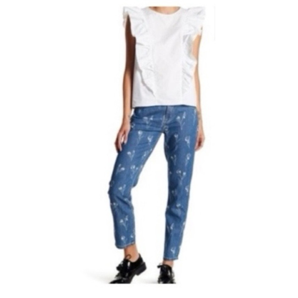 Currentā /Elliott The Fling Floral Cropped Jeans NWT
